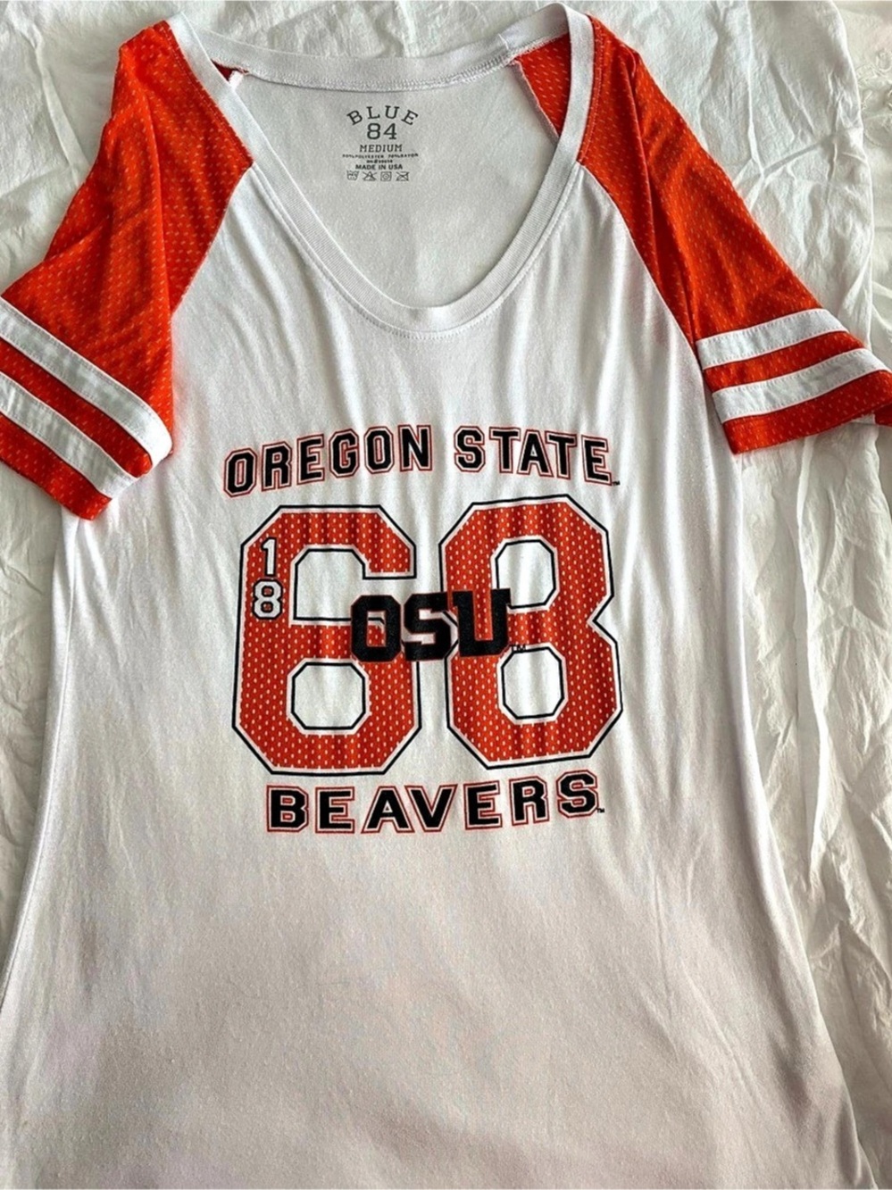 Blue 84 Oregon State Beavers 68 Orange & White Size Medium Tee